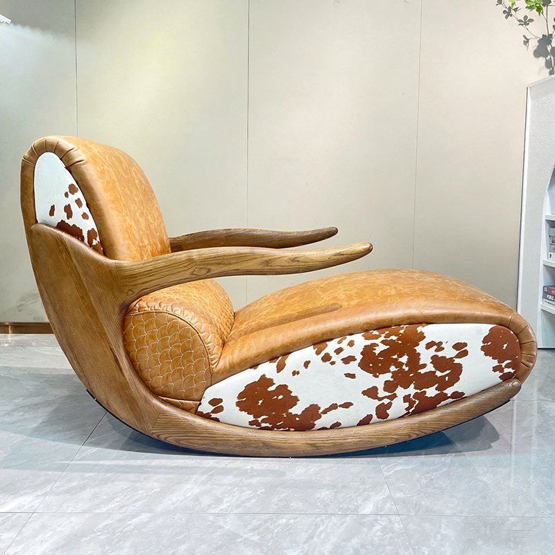 Stain & Wear-Resistant Rocking Chair - Contemporary Scandinavian Style Backrest Armrest Chair For Bedroom & Living Room