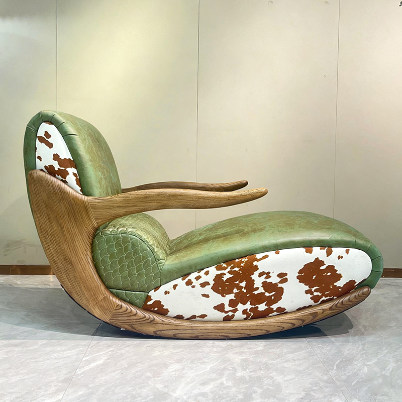 Stain & Wear-Resistant Rocking Chair - Contemporary Scandinavian Style Backrest Armrest Chair For Bedroom & Living Room
