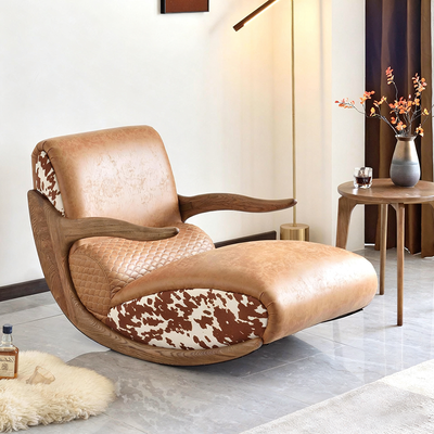 Stain & Wear-Resistant Rocking Chair - Contemporary Scandinavian Style Backrest Armrest Chair For Bedroom & Living Room