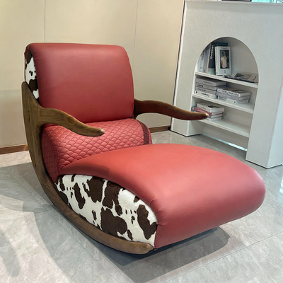 Stain & Wear-Resistant Rocking Chair - Contemporary Scandinavian Style Backrest Armrest Chair For Bedroom & Living Room