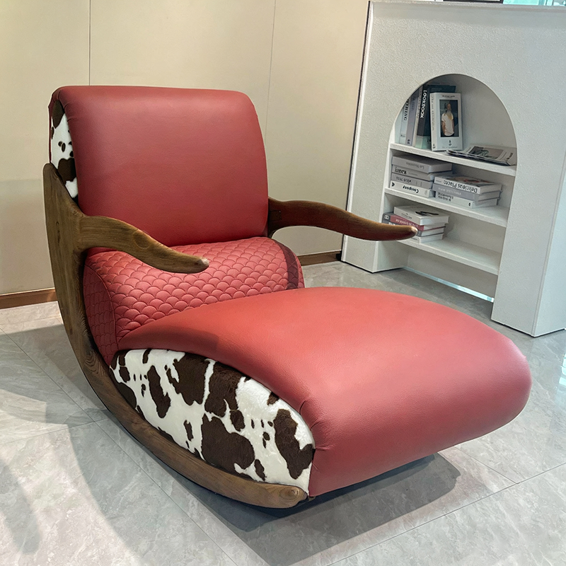 Stain & Wear-Resistant Rocking Chair - Contemporary Scandinavian Style Backrest Armrest Chair For Bedroom & Living Room