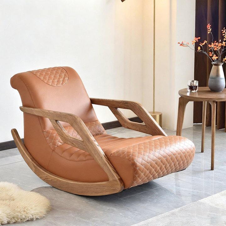 Chaise à bascule vintage intemporelle - Design ergonomique et fauteuil à balancement fluide pour chambre à coucher 