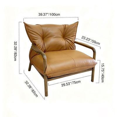 Modern Minimalist Sofa Chair - Ergonomic Design Backrest Armrest Accent Chair For Bedroom
