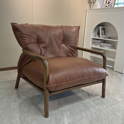 Modern Minimalist Sofa Chair - Ergonomic Design Backrest Armrest Accent Chair For Bedroom