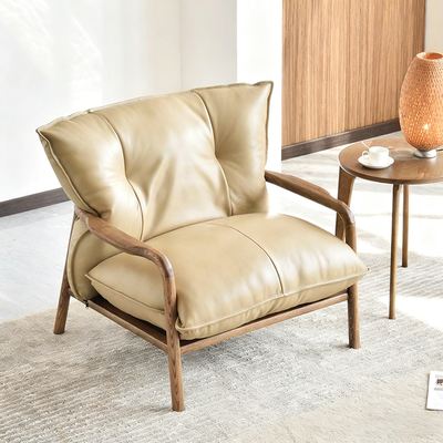 Modern Minimalist Sofa Chair - Ergonomic Design Backrest Armrest Accent Chair For Bedroom