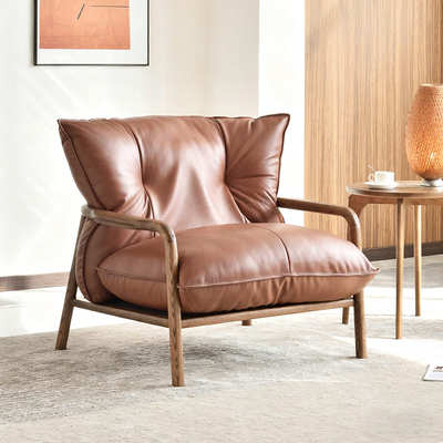 Modern Minimalist Sofa Chair - Ergonomic Design Backrest Armrest Accent Chair For Bedroom
