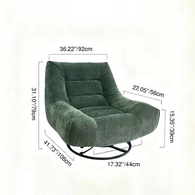 Cloud-Soft Swivel Chair - Cozy Minimalist Charm Backrest Armless Accent Chair For Living Room & Bedroom