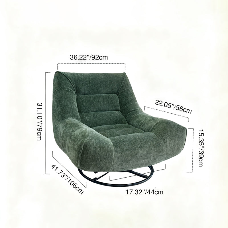 Cloud-Soft Swivel Chair - Cozy Minimalist Charm Backrest Armless Accent Chair For Living Room & Bedroom