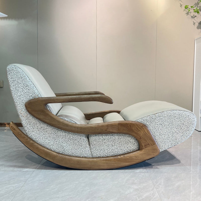 Timeless Retro Lounge Chair - Sturdy Genuine Leather Backrest Armrest For Bedroom