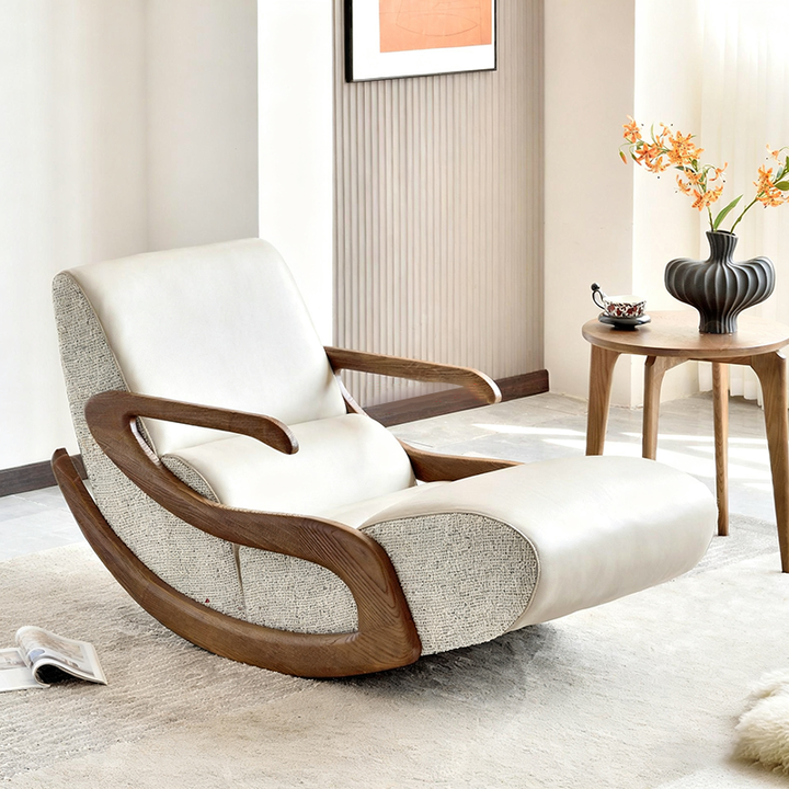 Silla de salón retro atemporal - Respaldo y reposabrazos de cuero genuino resistente para dormitorio 