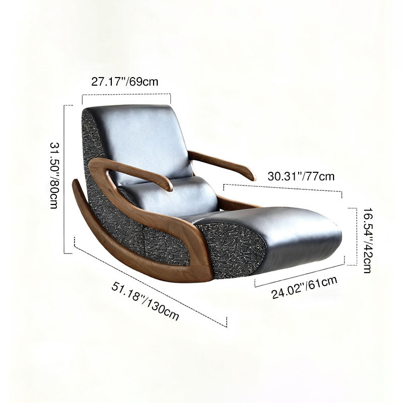 Timeless Retro Lounge Chair - Sturdy Genuine Leather Backrest Armrest For Bedroom