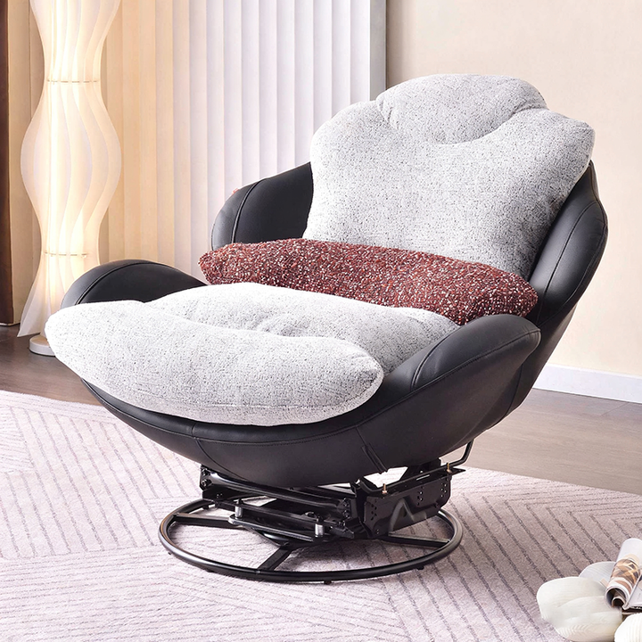 Fauteuil d’appoint minimaliste et élégant - Chaise pivotante 360° multi-scènes pour salon et chambre 