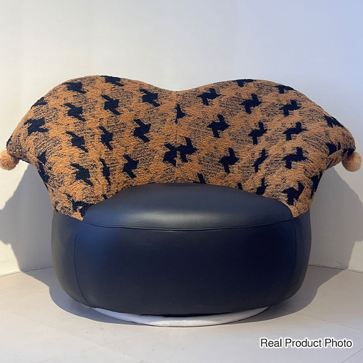 Nordic Heart Shaped Swivel Accent Chair - Friendly Fabric Lazy Lounge Chair For Living Room &amp; Bedroom