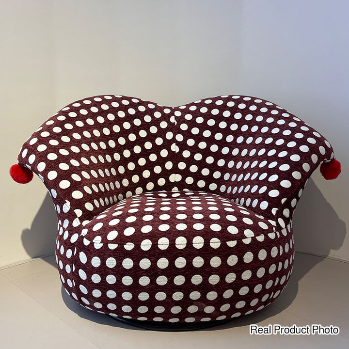 Nordic Heart Shaped Swivel Accent Chair - Friendly Fabric Lazy Lounge Chair For Living Room &amp; Bedroom