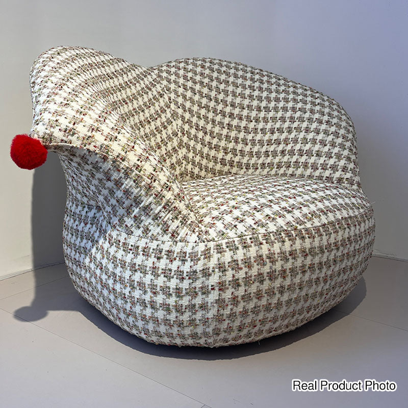 Nordic Heart Shaped Swivel Accent Chair - Friendly Fabric Lazy Lounge Chair For Living Room &amp; Bedroom