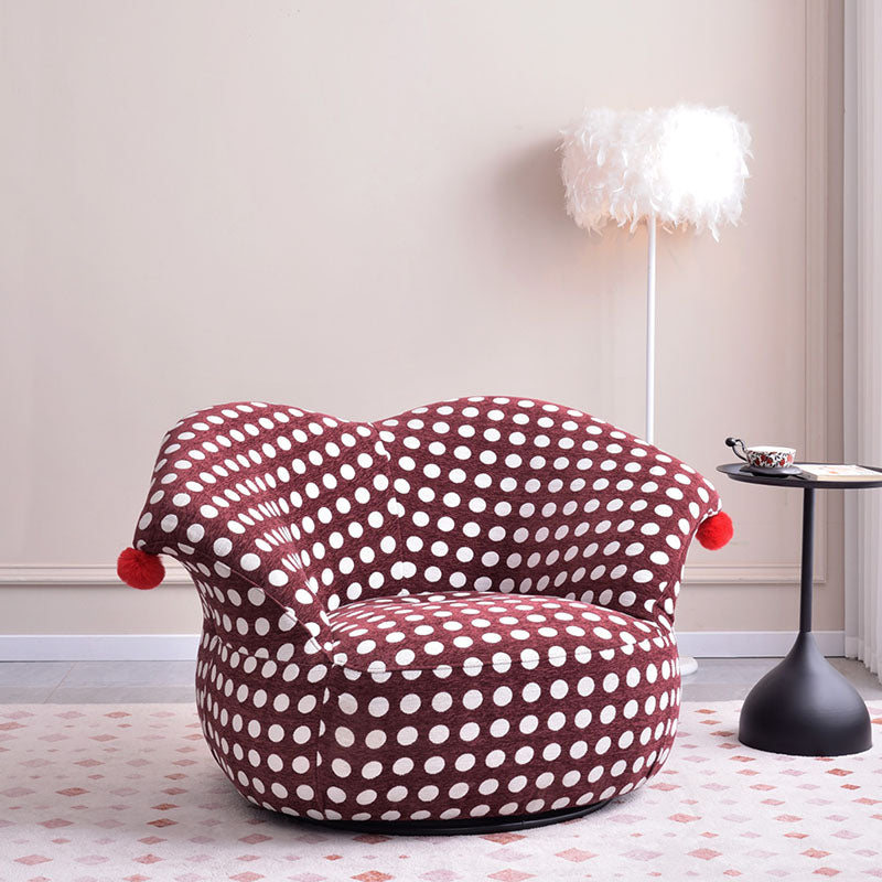 Nordic Heart Shaped Swivel Accent Chair - Friendly Fabric Lazy Lounge Chair For Living Room &amp; Bedroom