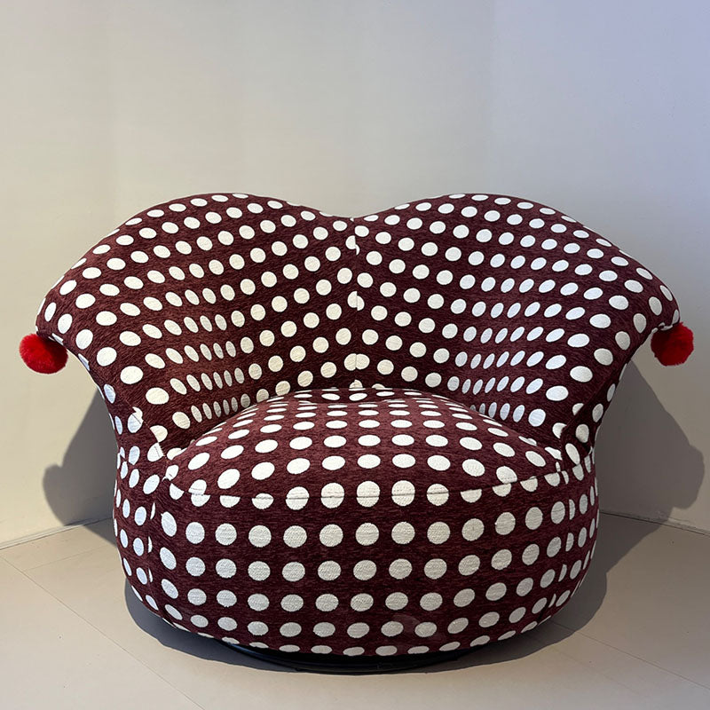 Nordic Heart Shaped Swivel Accent Chair - Friendly Fabric Lazy Lounge Chair For Living Room &amp; Bedroom