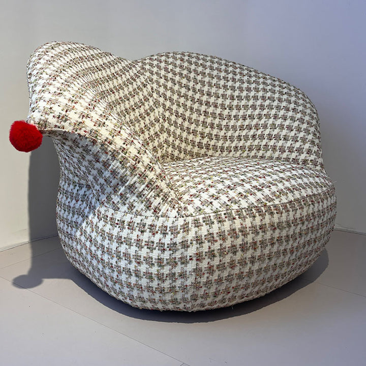 Nordic Heart Shaped Swivel Accent Chair - Friendly Fabric Lazy Lounge Chair For Living Room &amp; Bedroom