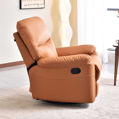 Contemporary Multi-Functional Swivel Armchair - Eco Leather Recliner Accent Chair For Living Room