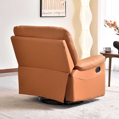Contemporary Multi-Functional Swivel Armchair - Eco Leather Recliner Accent Chair For Living Room