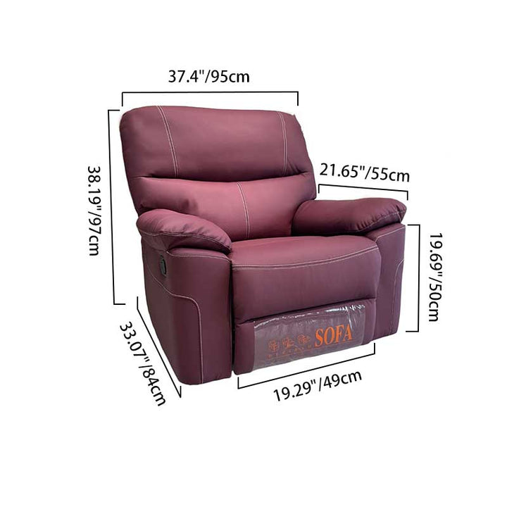 Contemporary Multi-Functional Swivel Armchair - Faux Leather Recliner Accent Chair For Living Room