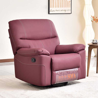 Contemporary Multi-Functional Swivel Armchair - Eco Leather Recliner Accent Chair For Living Room