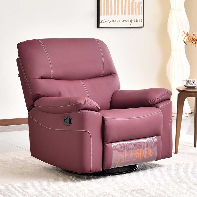 Contemporary Multi-Functional Swivel Armchair - Eco Leather Recliner Accent Chair For Living Room