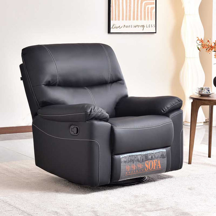 Contemporary Multi-Functional Swivel Armchair - Faux Leather Recliner Accent Chair For Living Room