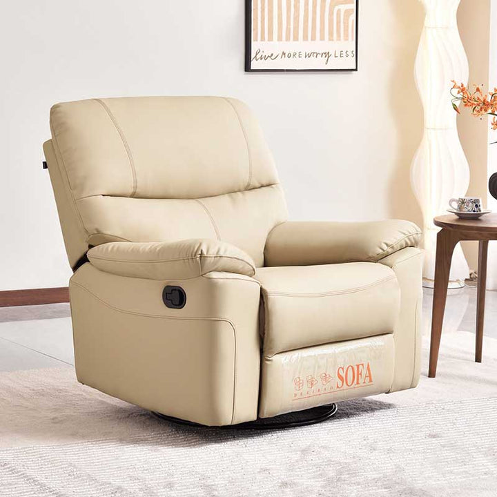 Contemporary Multi-Functional Swivel Armchair - Faux Leather Recliner Accent Chair For Living Room