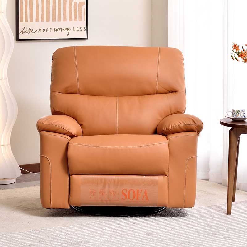 Contemporary Multi-Functional Swivel Armchair - Eco Leather Recliner Accent Chair For Living Room