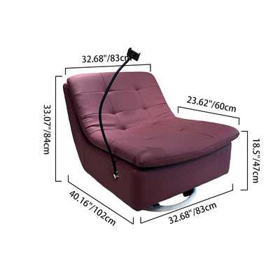Contemporary Full Eco Leather Armchair With Solid Wood Frame - 360° Swivel Accent Chair For Living Room