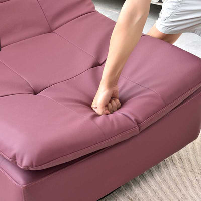 Contemporary Full Eco Leather Armchair With Solid Wood Frame - 360° Swivel Accent Chair For Living Room