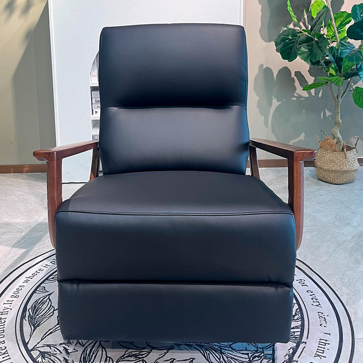 Fauteuil contemporain pivotant à 360° en éco-cuir - fauteuil d'appoint confortable avec coussin en mousse pour salon 