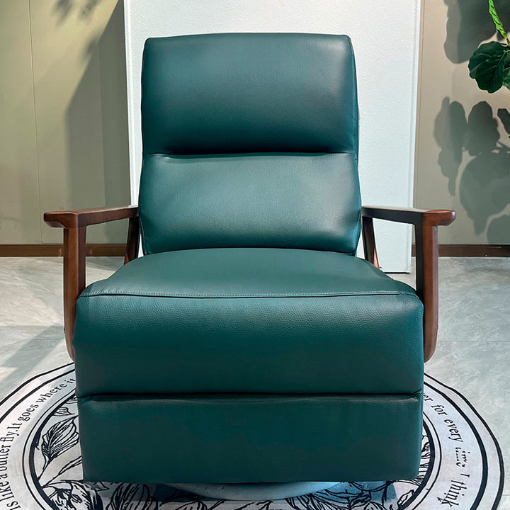 Fauteuil contemporain pivotant à 360° en éco-cuir - fauteuil d'appoint confortable avec coussin en mousse pour salon 