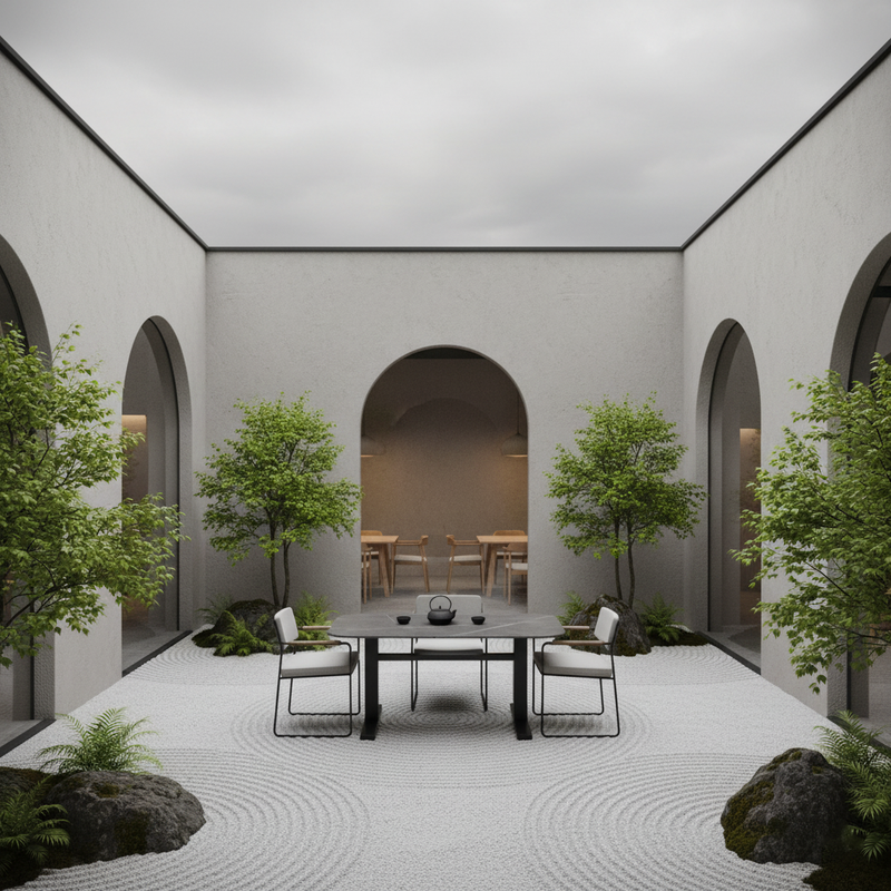 Contemporary Industrial Outdoor Coffee Table - Sleek Rectangular Durable Metal Dining Table For Patio & Backyard