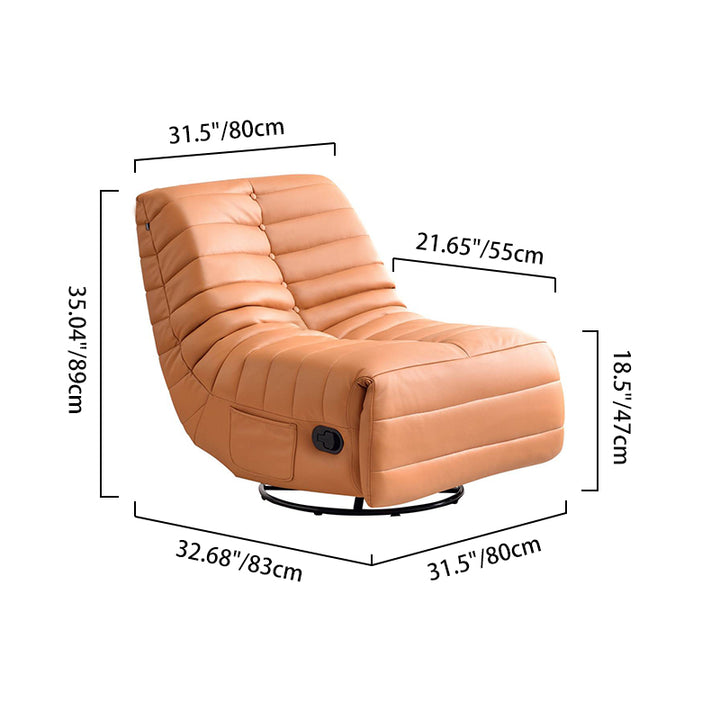 Fauteuil lounge inclinable de luxe moderne - fauteuil d'accent relax réglable pivotant à 360° pour salon 
