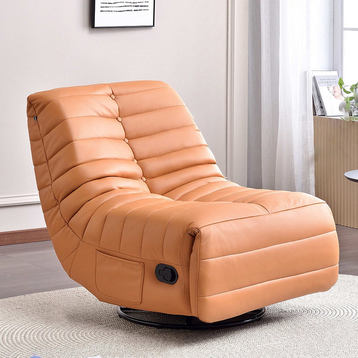 Fauteuil lounge inclinable de luxe moderne - fauteuil d'accent relax réglable pivotant à 360° pour salon 