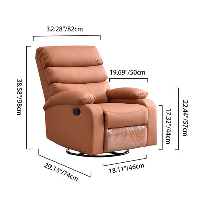 Modern Comfort Cat-Claw Leather Swivel Recliner Chair - Multi-Functional Lounge Accent Chair For Living Room