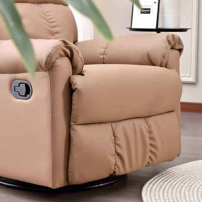Contemporary Eco Leather Relax Accent Chair - 360° Swivel Recliner Lounge Chair For Living Room