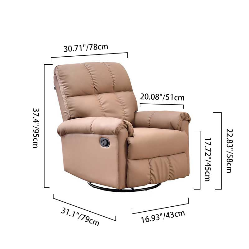 Contemporary Eco Leather Relax Accent Chair - 360° Swivel Recliner Lounge Chair For Living Room