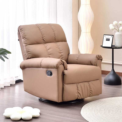 Contemporary Eco Leather Relax Accent Chair - 360° Swivel Recliner Lounge Chair For Living Room