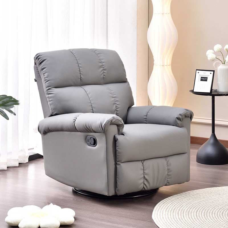 Contemporary Eco Leather Relax Accent Chair - 360° Swivel Recliner Lounge Chair For Living Room