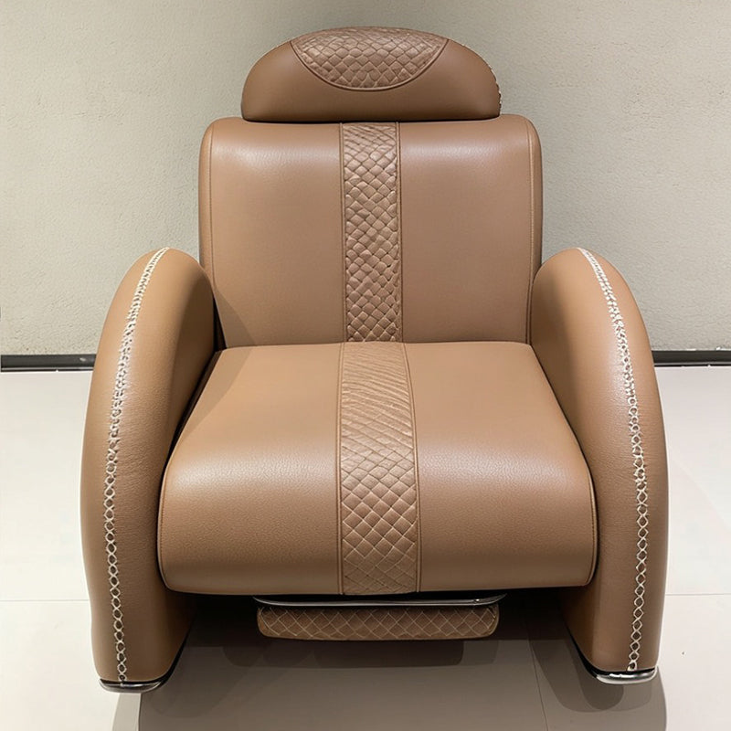 Modern Luxury Rocking Recliner Chair With Retractable Footrest - Faux Leather Or Top Grain Leather Accent Chair For Living Room &amp; Bedroom