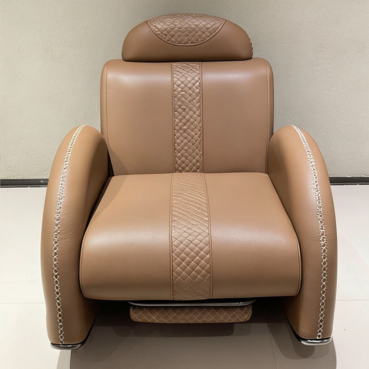 Modern Luxury Rocking Recliner Chair With Retractable Footrest - Faux Leather Or Top Grain Leather Accent Chair For Living Room &amp; Bedroom