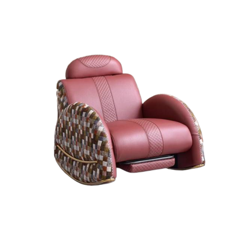Modern Luxury Rocking Recliner Chair With Retractable Footrest - Faux Leather Or Top Grain Leather Accent Chair For Living Room &amp; Bedroom