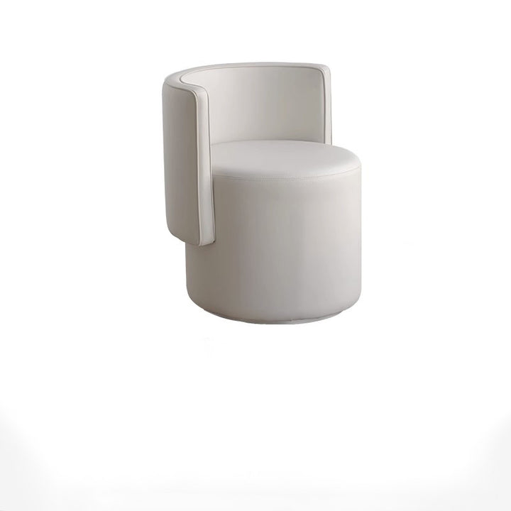 Moderner minimalistischer drehbarer zylindrischer Hocker aus Mikrofaserleder, Aluminiumlegierung und Holz, Rückenlehne ohne Armlehnen für das Schlafzimmer 