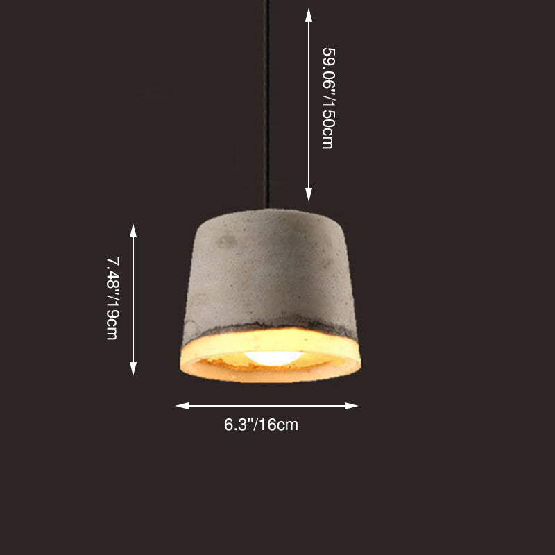 Lámpara colgante cilíndrica industrial contemporánea de resina de 1 luz para comedor 