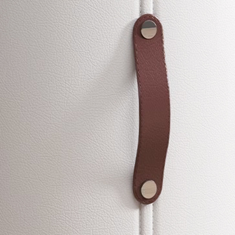 Zeitgenössischer nordischer zylinderförmiger, tragbarer Schminkhocker aus PVC-Leder und Sperrholz, ohne Rückenlehne und Armlehnen, für das Schlafzimmer 