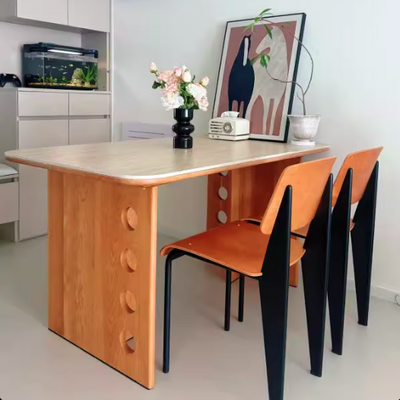 Contemporary Scandinavian Square Solid Wood Plywood Carbon Steel Chair Backrest Armless For Living Room