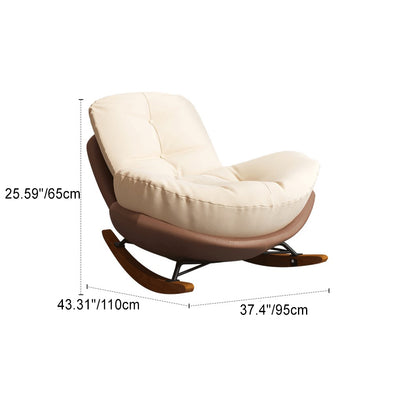 Contemporary Nordic Arc Velvet Upholstered Rocking Chair Backrest For Living Room